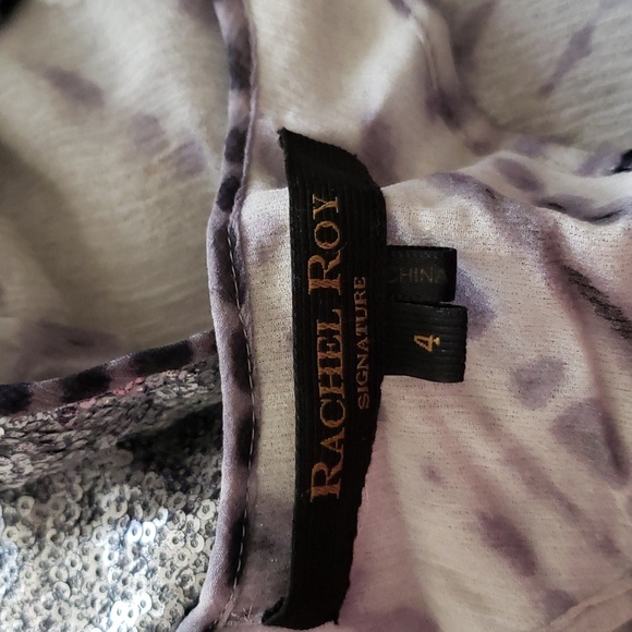 (4) Rachel Roy Signature 100% Silk Sequin Racerback Tank Top Party Disco - Picture 3 of 9